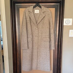 Lafayette 148 New York Beige Tweed Wool Coat- note sizing